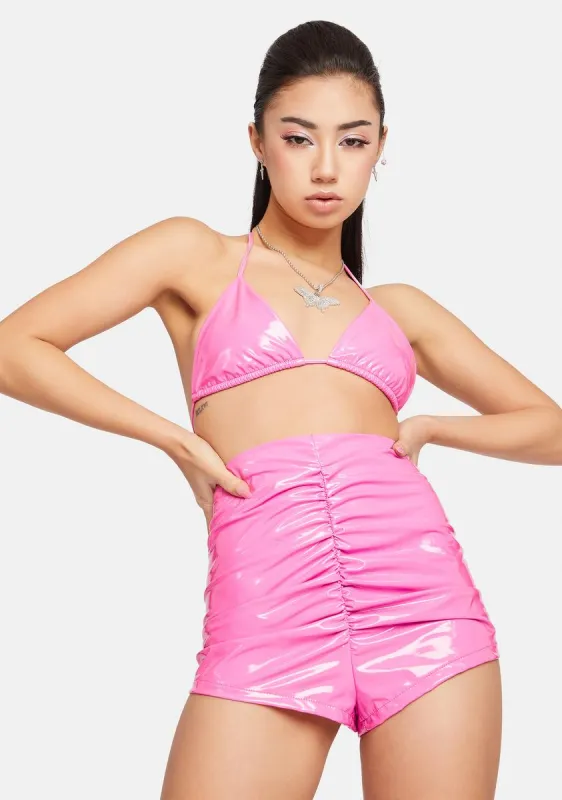 Bubblegum Hottest Take Vinyl Short Set sold by Dolls Kill