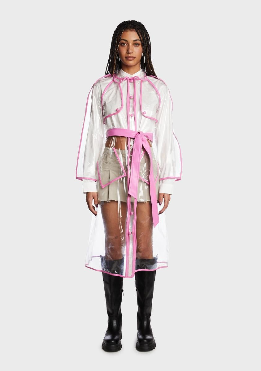 Sweet Drizzle Forecast Clear Trench Coat sold by Dolls Kill