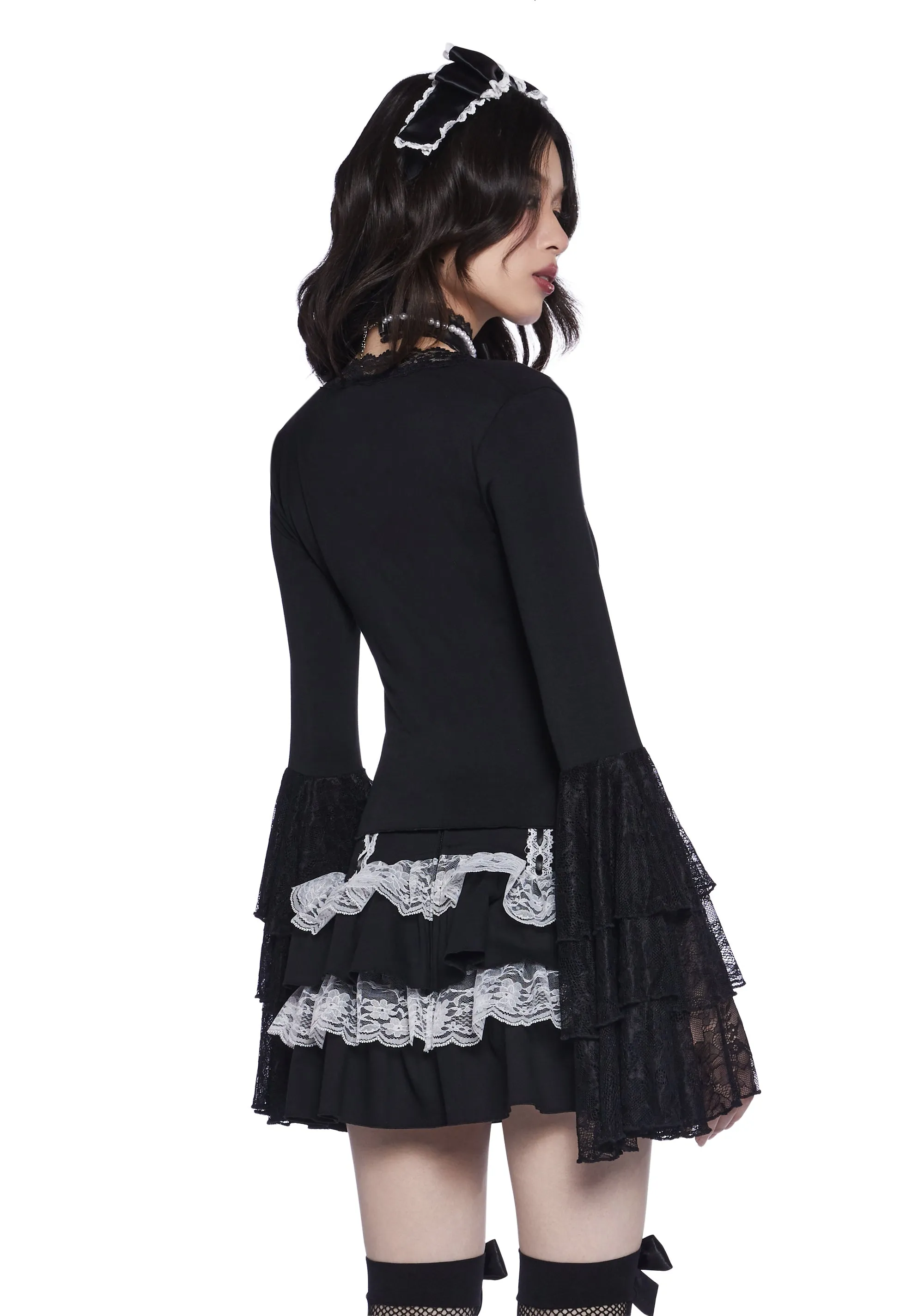 Haunted Grace Long Sleeve Top - Black sold by Dolls Kill product image thumbnail 4
