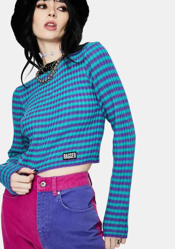 Gretchen Stripe Long Sleeve Top sold by Dolls Kill