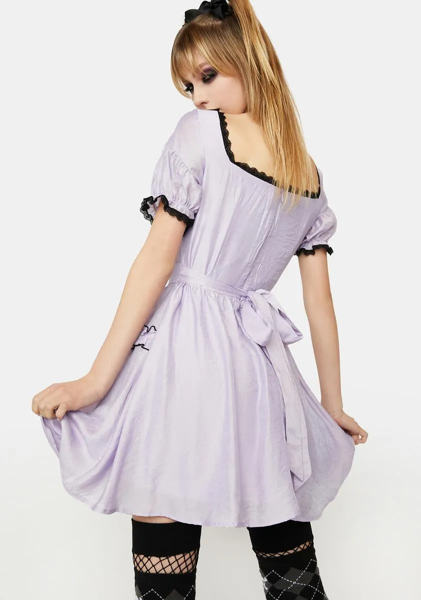 Purple Mini Dress With Heart Detail sold by Dolls Kill product image thumbnail 4