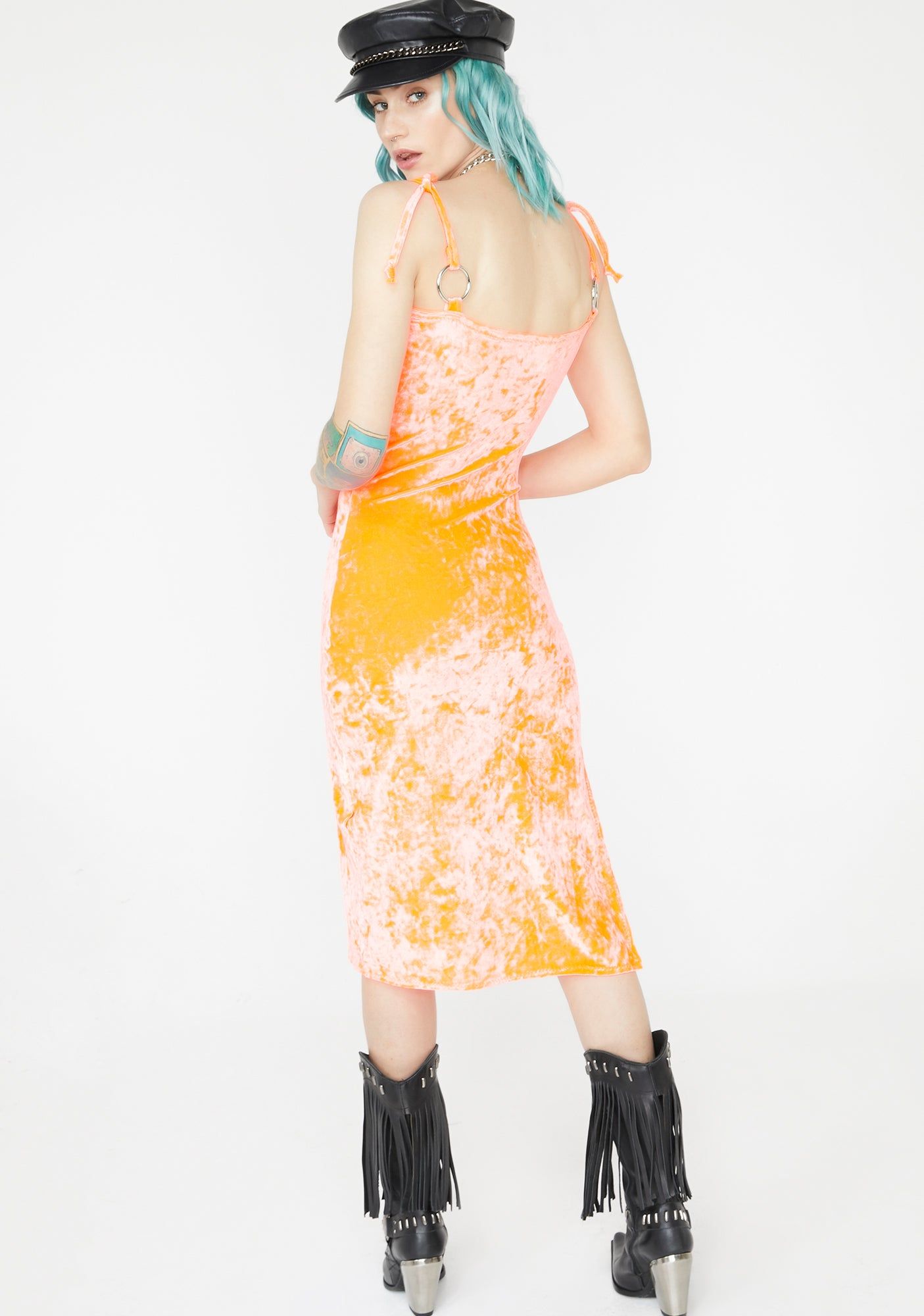 Fire Velvet O-Ring Dress sold by Dolls Kill product image thumbnail 4