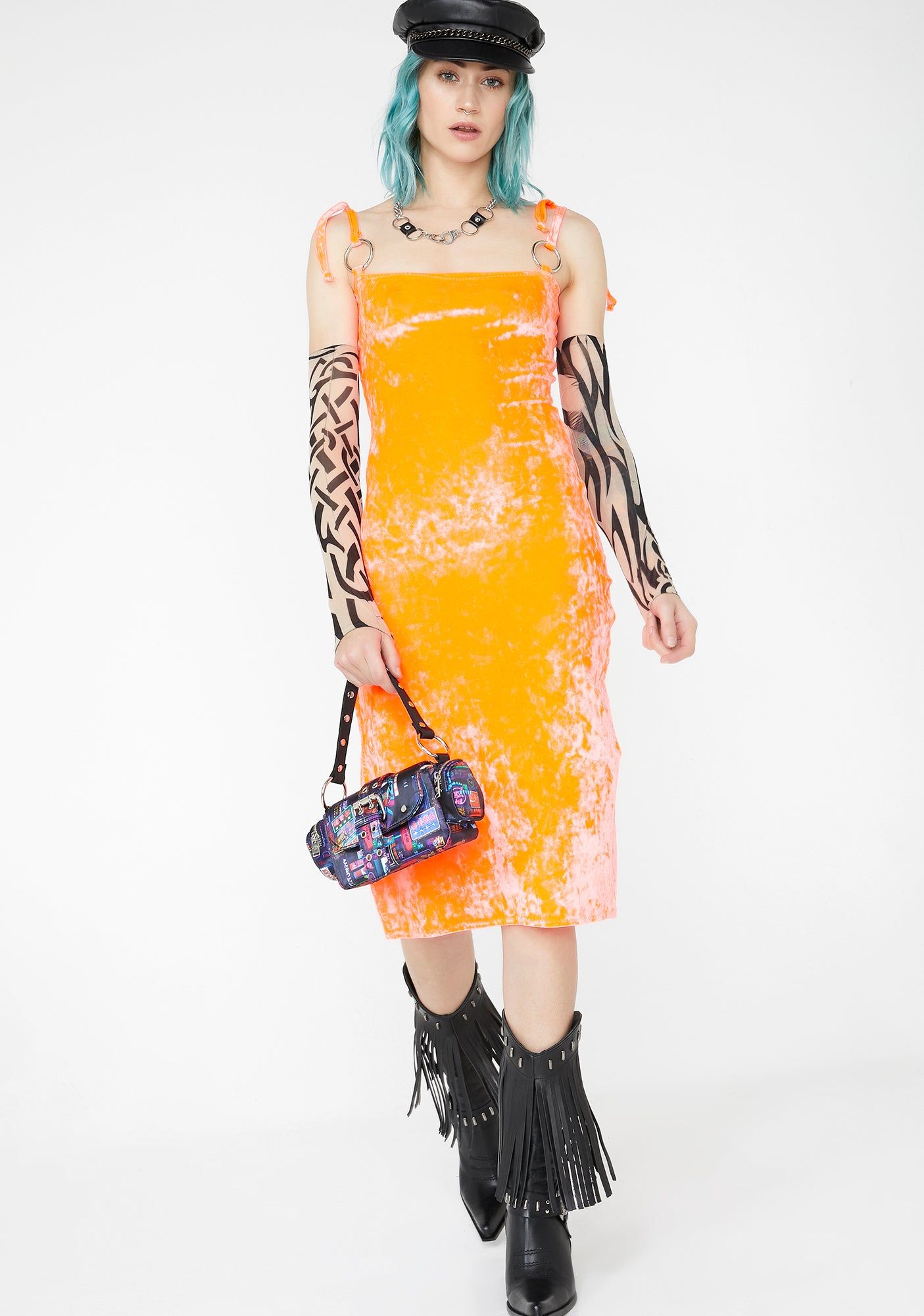 Fire Velvet O-Ring Dress sold by Dolls Kill product image thumbnail 2