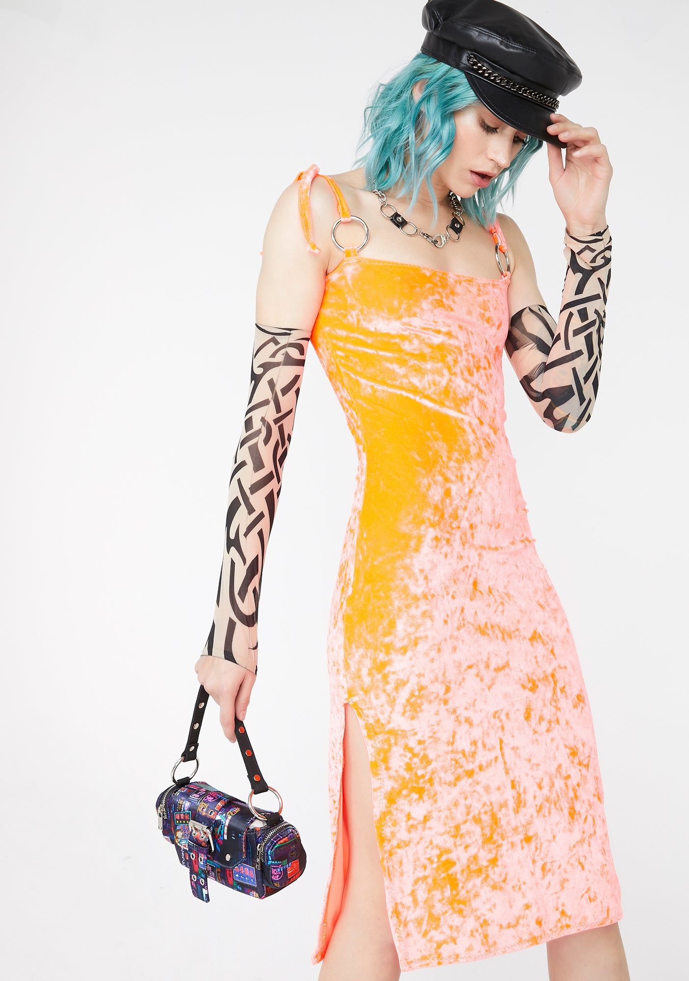 Fire Velvet O-Ring Dress sold by Dolls Kill product image thumbnail 3