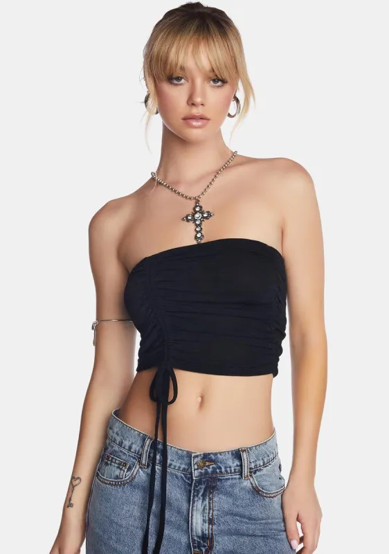 Verena Ruched Bandeau Top sold by Dolls Kill