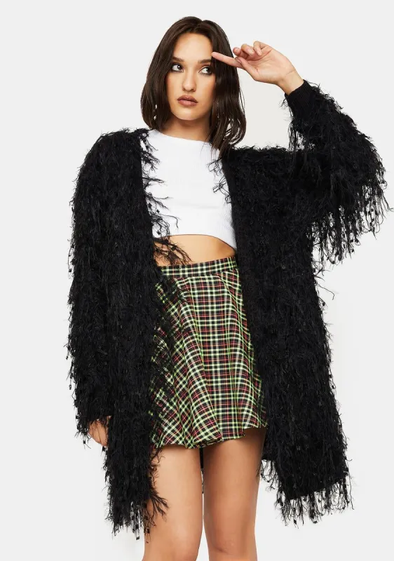 Night Know Better Fuzzy Cardigan sold by Dolls Kill