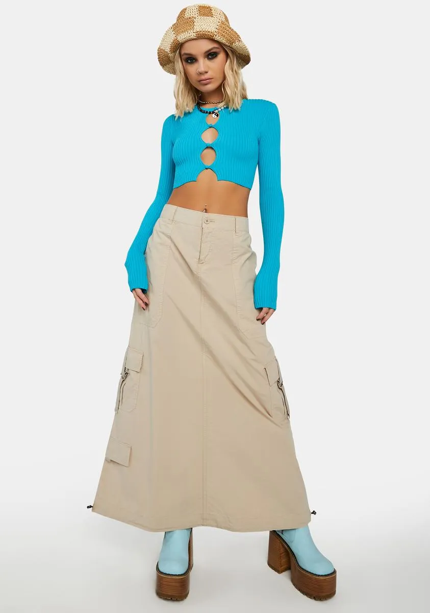 Turquoise Forever Iconic Knit Crop Top sold by Dolls Kill product image thumbnail 3
