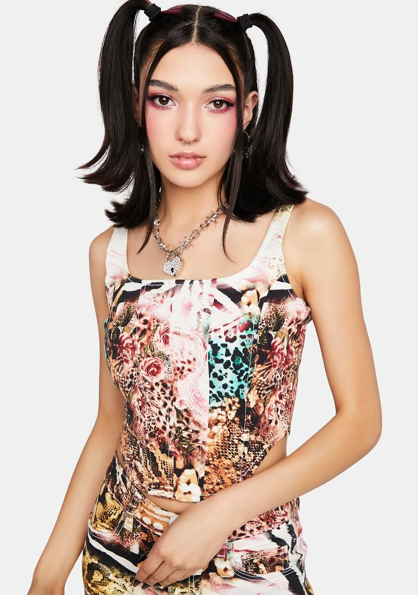 Animal Corset Top sold by Dolls Kill