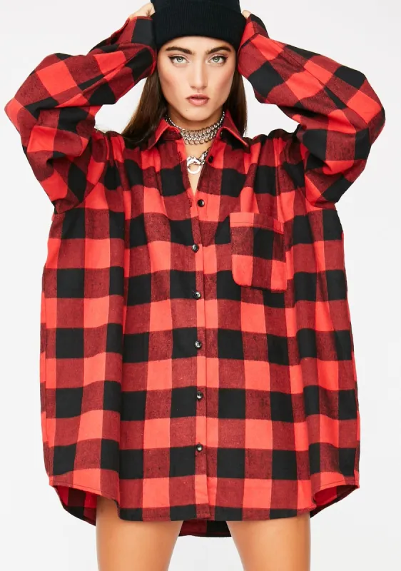 Flexin Hard Flannel Top sold by Dolls Kill
