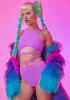 Neon Lavender O-Ring Booty Shorts sold by Dolls Kill