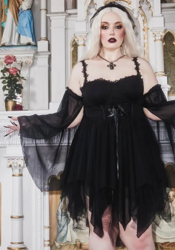 Plus Minutes To Midnight Chiffon Dress sold by Dolls Kill