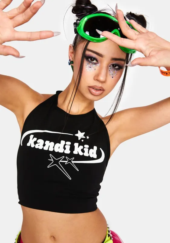 Kandi Kid Crop Halter Top sold by Dolls Kill