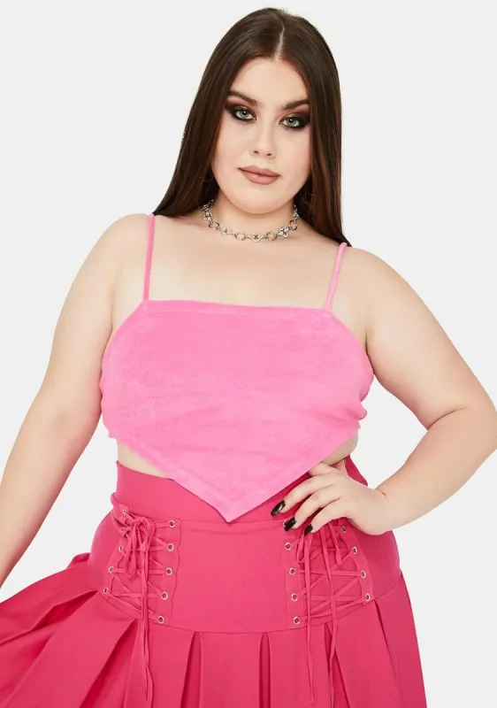 Plus Fuchsia Not Playing Games Crop Top sold by Dolls Kill