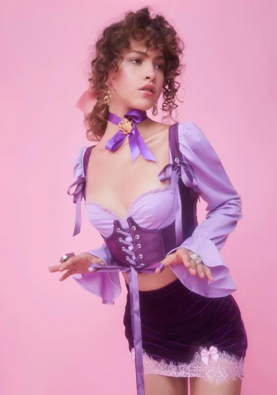 Lilac My Beloved Underbust Corset Top sold by Dolls Kill