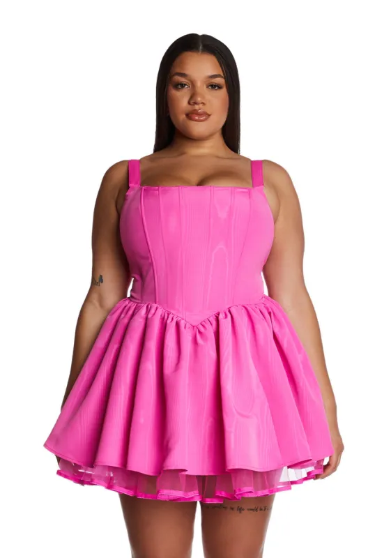 Plus Magic Moves Corset Dress- Hot Pink sold by Dolls Kill