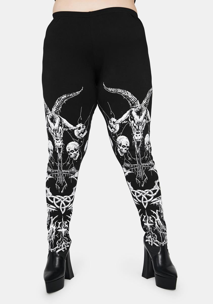 Our Lord Of Darkness Printed Leggings sold by Dolls Kill