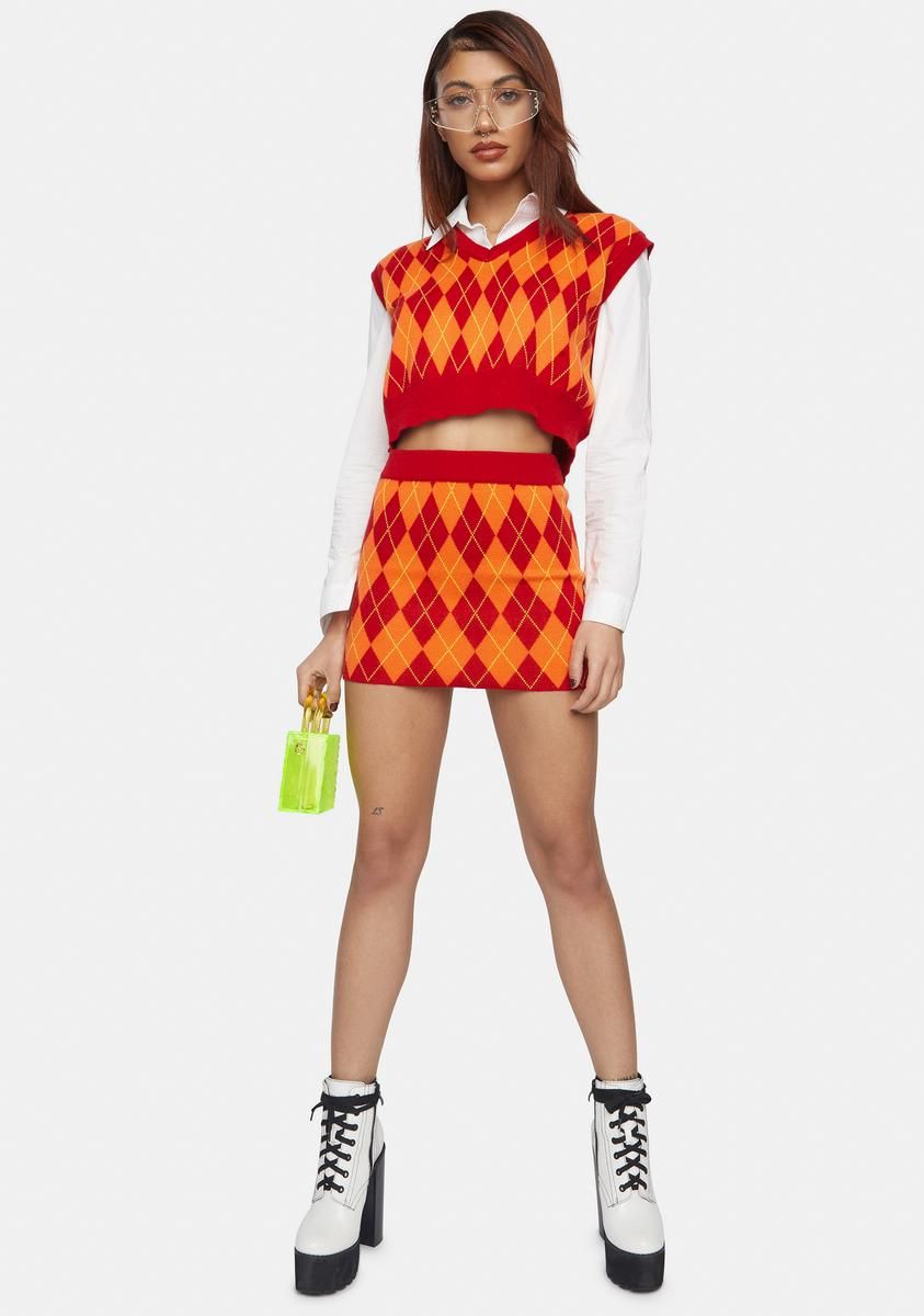 Sun Argyle Mini Skirt sold by Dolls Kill product image thumbnail 3