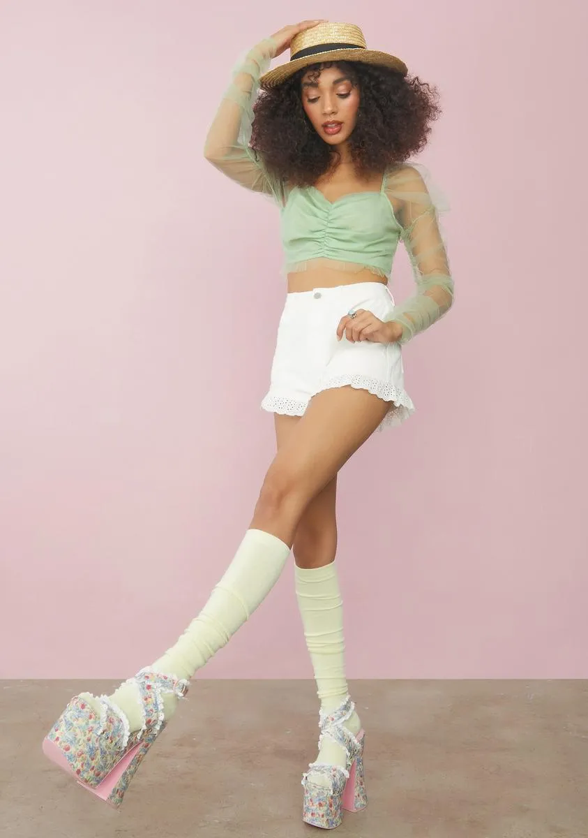 Pear Peaceful Prelude Puff Sleeve Top sold by Dolls Kill product image thumbnail 3