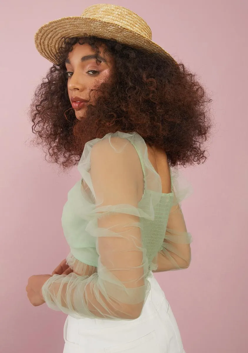 Pear Peaceful Prelude Puff Sleeve Top sold by Dolls Kill product image thumbnail 4