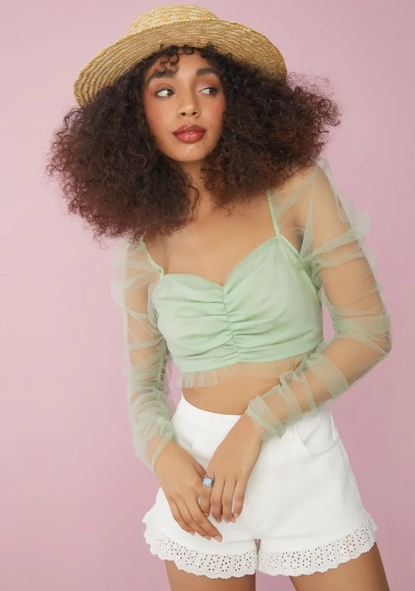 Pear Peaceful Prelude Puff Sleeve Top sold by Dolls Kill product image thumbnail 2