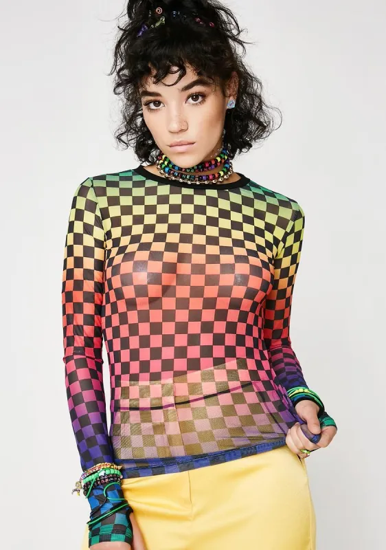 Alternate Reality Mesh Top sold by Dolls Kill