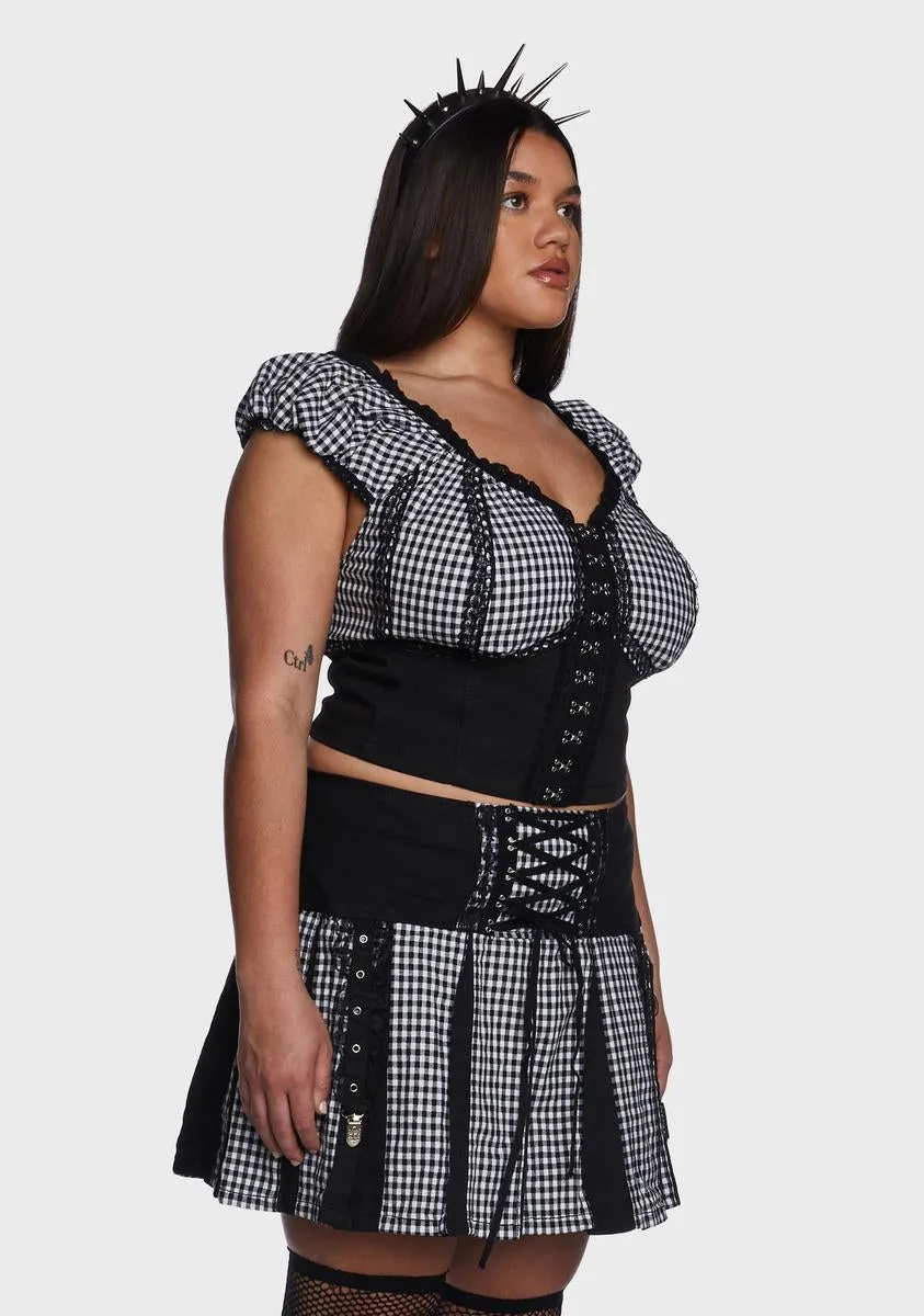 Plus Black And White Bo Peep Crop Top sold by Dolls Kill product image thumbnail 3