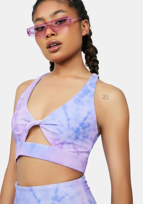Crystal Tie Dye Twist Top Sports Bra sold by Dolls Kill