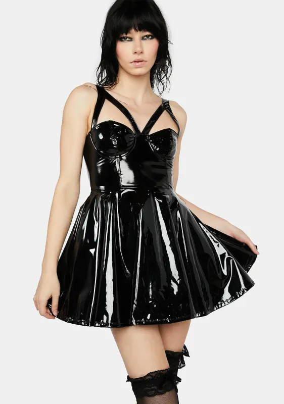Nighttime Eye Candy Vinyl Dress sold by Dolls Kill