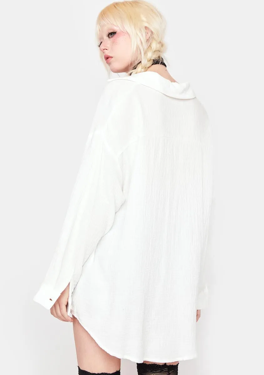 Let The Sun In Linen Shirt sold by Dolls Kill product image thumbnail 4