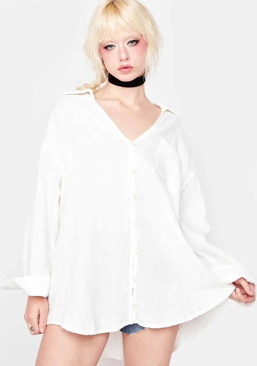 Let The Sun In Linen Shirt sold by Dolls Kill