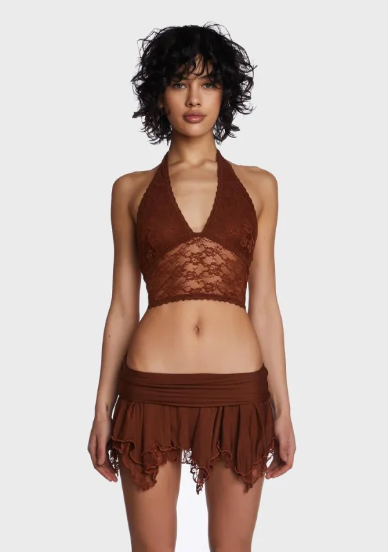 Tales Of Fantasy Halter Top - Brown sold by Dolls Kill