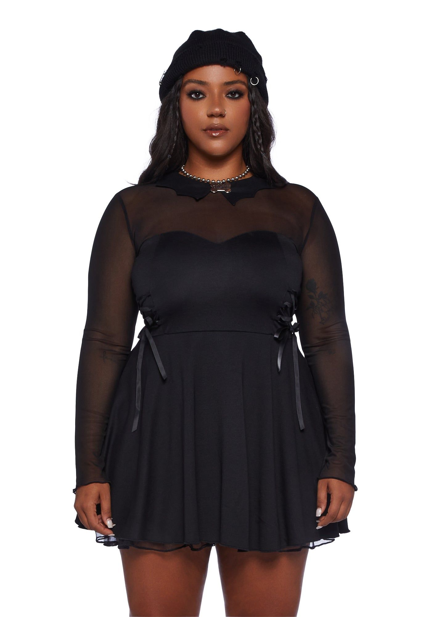 Plus Into The Mists Long Sleeve Dress sold by Dolls Kill