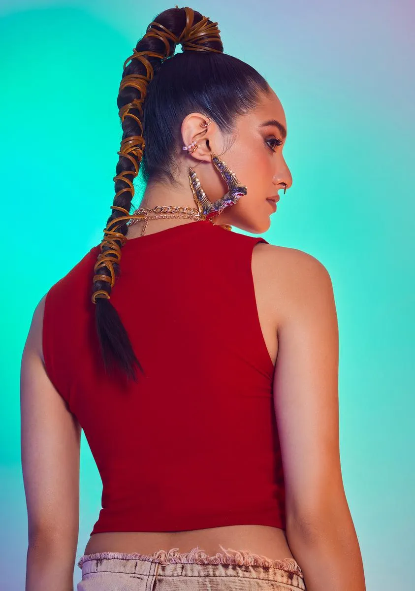 Sleeveless 90s Tee With Slashed Zip Detail sold by Dolls Kill product image thumbnail 4