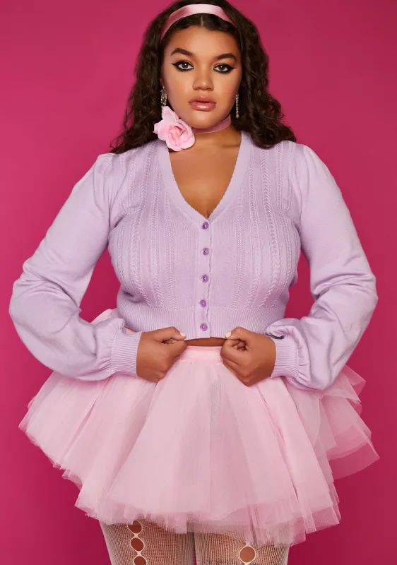 Plus Just Warmin' Up Cropped Cardigan sold by Dolls Kill
