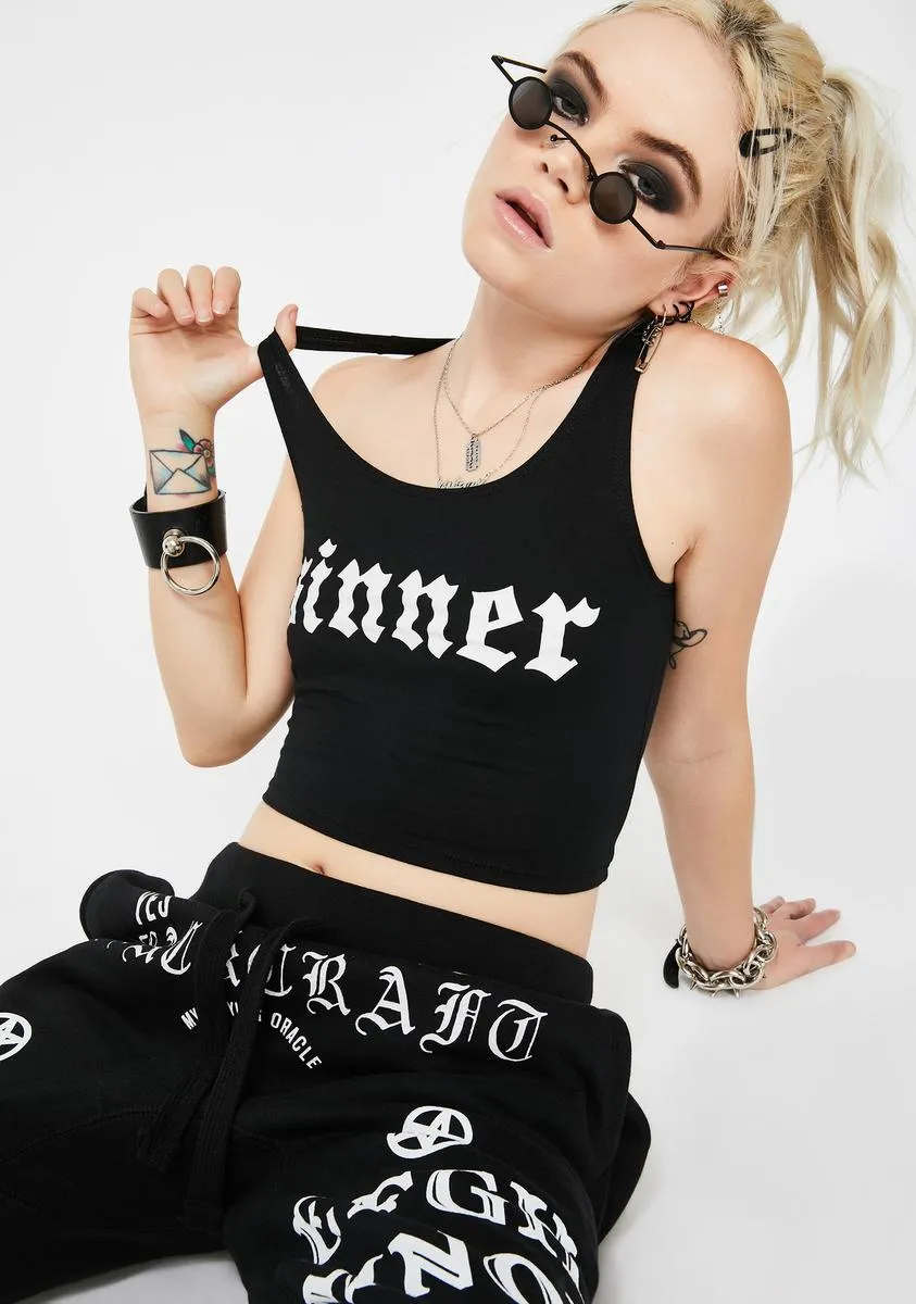 Sinner Graphic Crop Tank sold by Dolls Kill product image thumbnail 2