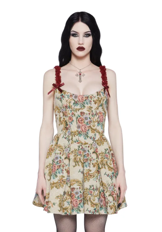 Forbidden Rendezvous Brocade Dress sold by Dolls Kill
