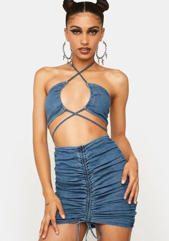 Directly To You Denim Mini Dress sold by Dolls Kill