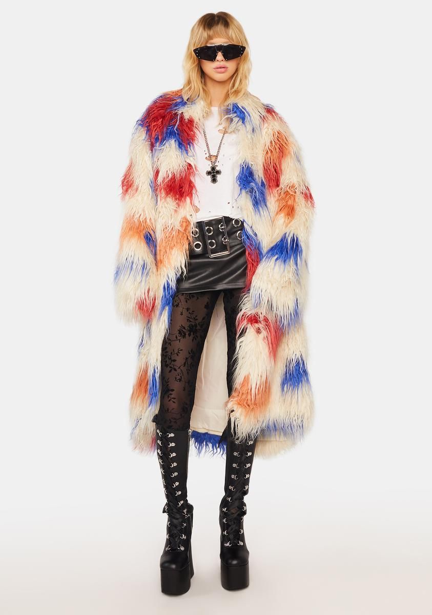 Kat Multi Faux Fur Coat sold by Dolls Kill product image thumbnail 2