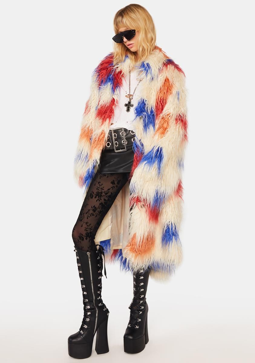 Kat Multi Faux Fur Coat sold by Dolls Kill product image thumbnail 3