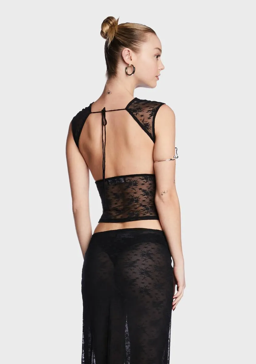 Uno Sheer Tie Top sold by Dolls Kill product image thumbnail 4