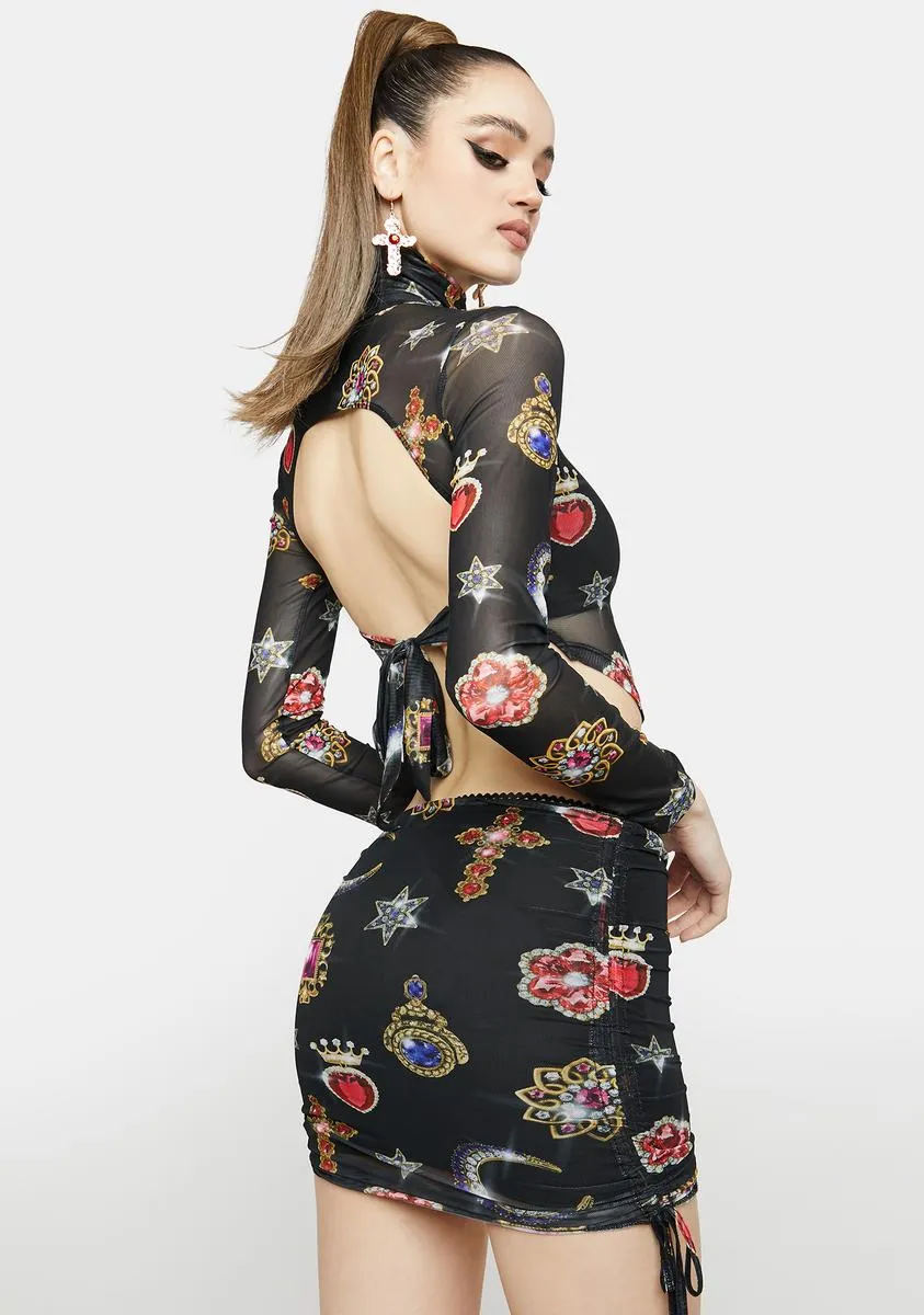 You're A Gem Mesh Skirt sold by Dolls Kill product image thumbnail 4