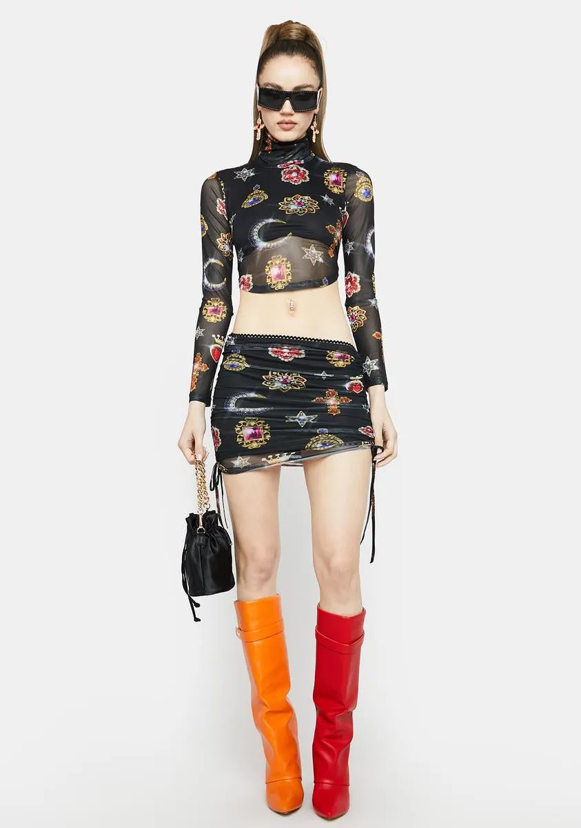 You're A Gem Mesh Skirt sold by Dolls Kill product image thumbnail 5