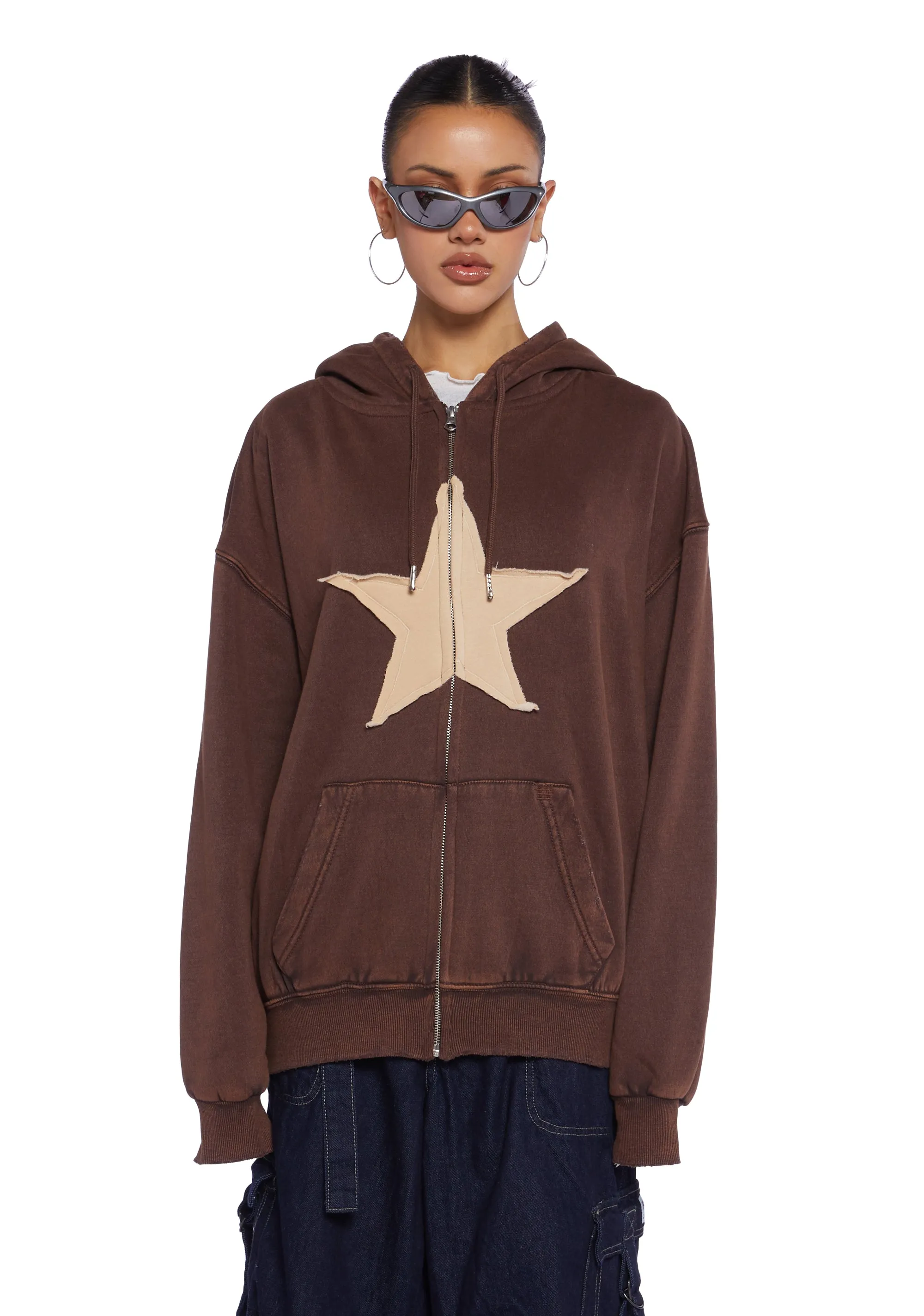 Star Zip-Up Hoodie sold by Dolls Kill