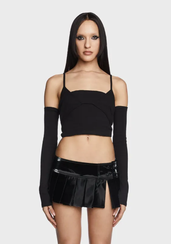 Mysterious Ways Crop Top - Black sold by Dolls Kill