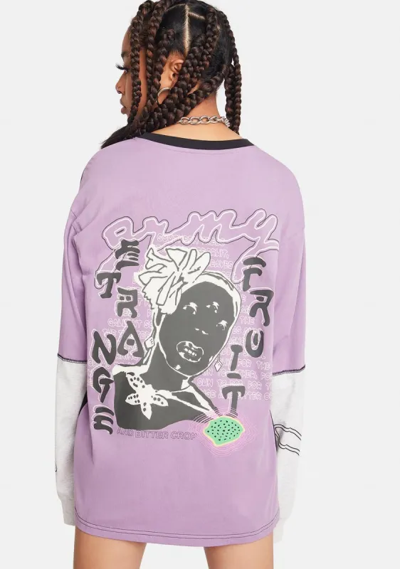 Long Sleeve Patchwork Graphic Tee sold by Dolls Kill