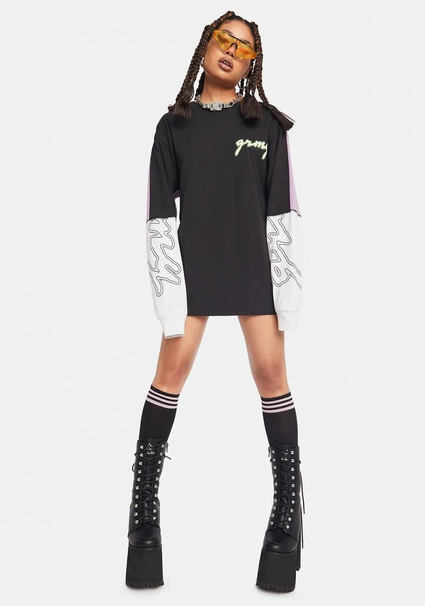 Long Sleeve Patchwork Graphic Tee sold by Dolls Kill product image thumbnail 3