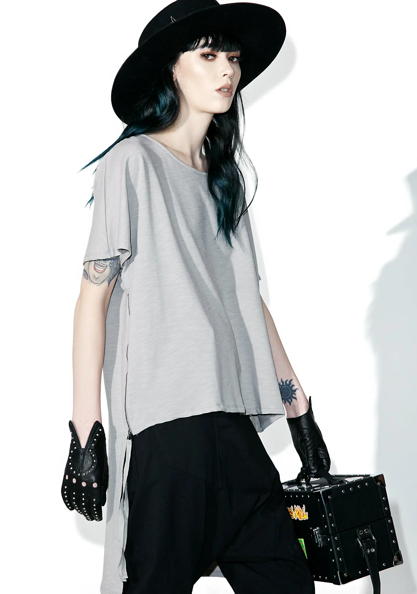 Lick Shots Side Zipper Top sold by Dolls Kill