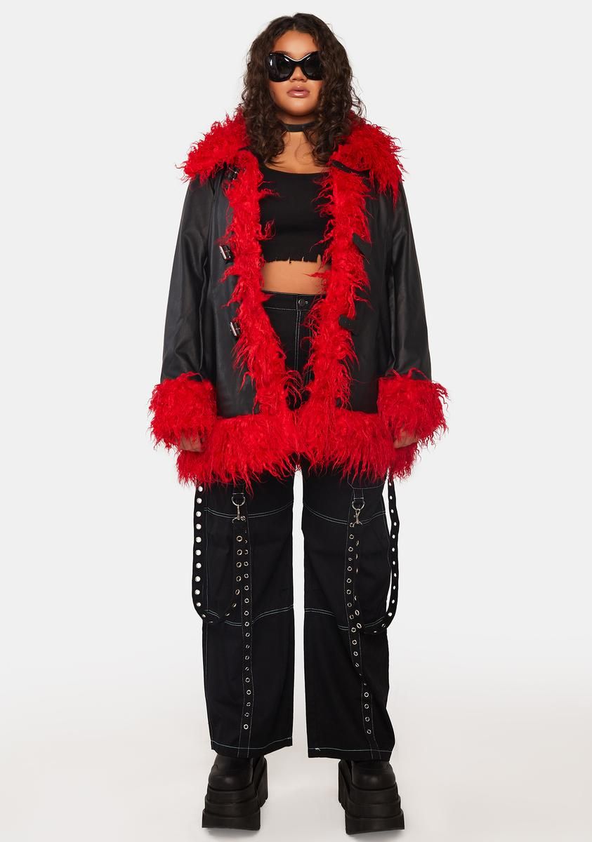 Plus No Bad Vibes Faux Fur Jacket sold by Dolls Kill product image thumbnail 3