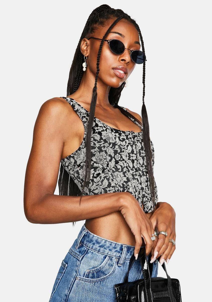 Floral Brocade Elci Corset Top sold by Dolls Kill product image thumbnail 2