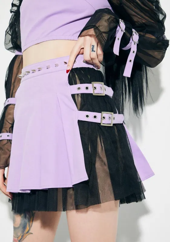 Taking Back Toxic Studded Mini Skirt sold by Dolls Kill